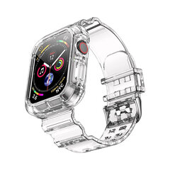Противоударный чехол-ремешок Jelly Crystal для Apple Watch 44 мм, прозрачный цена и информация | Аксессуары для смарт-часов и браслетов | kaup24.ee