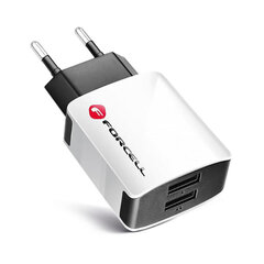 Универсальное дорожное зарядное устройство 2А с 2 разъемами USB Forcell цена и информация | Зарядные устройства для телефонов | kaup24.ee