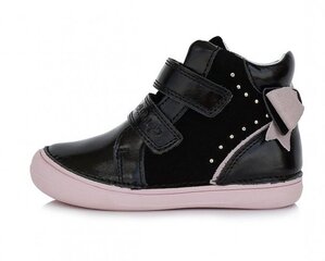 Кожаные ботинки для девочек D.D.STEP. A078-330L, чёрные цена и информация | Детские сапоги | kaup24.ee