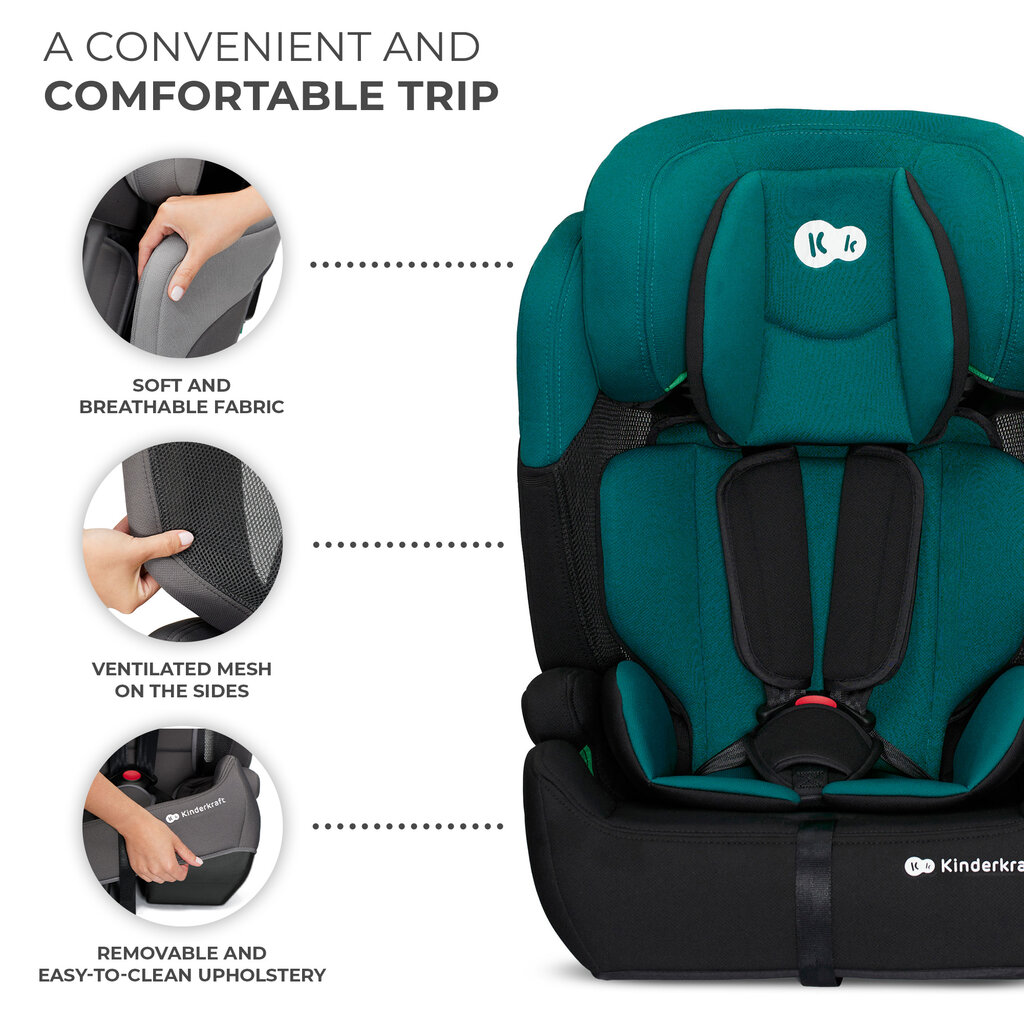 Turvatool Kinderkraft Comfort Up i-Size, 9-36 kg, green цена и информация | Turvatoolid | kaup24.ee