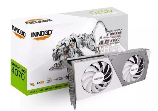 Inno3D GeForce RTX 4070 Twin X2 OC White (N40702-126XX-185252W) hind ja info | Videokaardid (GPU) | kaup24.ee