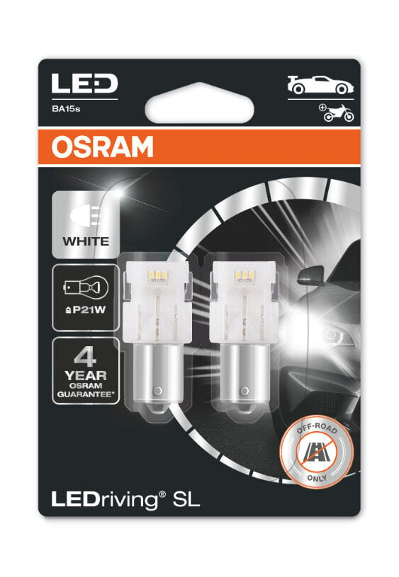 Osram ledlambid 12V LED P21W 6000K 1,4W BA15S, 2 tk цена и информация | Autopirnid | kaup24.ee