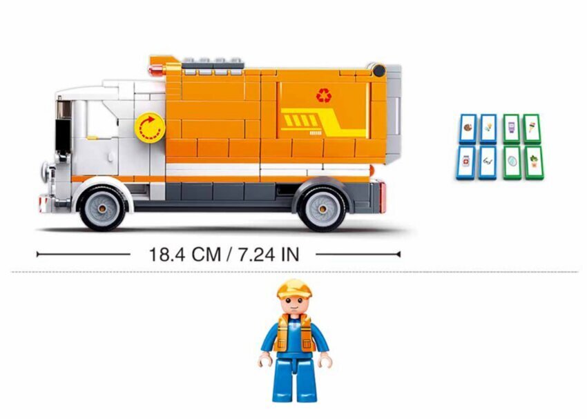 Konstruktor Sluban - Garbage Truck, 326 osa hind ja info | Klotsid ja konstruktorid | kaup24.ee