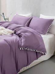Комплект постельного белья Pom Pom Decor (160x220 см), 3 части, фиолетовый цена и информация | Комплекты постельного белья | kaup24.ee