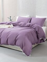 Комплект постельного белья Pom Pom Decor (168x229 см), 3 части, фиолетовый цена и информация | Постельное белье | kaup24.ee