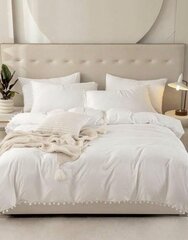 Комплект постельного белья Pom Pom Decor (168x229 см), 3 части, Белый цена и информация | Постельное белье | kaup24.ee