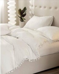 Комплект постельного белья Pom Pom Decor (168x229 см), 3 части, Белый цена и информация | Комплекты постельного белья | kaup24.ee
