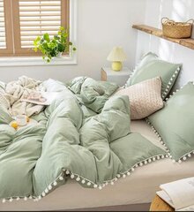 Комплект постельного белья Pom Pom Decor (264x228 см), 3 предмета, зеленый цена и информация | Комплекты постельного белья | kaup24.ee
