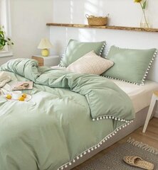 Pom Pom Decor voodipesukomplekt (228x228 cm), 3 osa, roheline hind ja info | Voodipesu | kaup24.ee