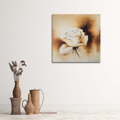 Seinapilt Nagu käsitsi maalitud valge roos цена и информация | Картины, живопись | kaup24.ee