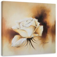 Seinapilt Nagu käsitsi maalitud valge roos цена и информация | Картины, живопись | kaup24.ee
