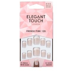 Kunstküüned Elegant Touch, prantsuse maniküüriga, roosa 126, S hind ja info | Maniküüri ja pediküüri tarvikud | kaup24.ee