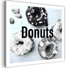 Печать холста, черно -белые пончики 29,99 цена и информация | Картины, живопись | kaup24.ee