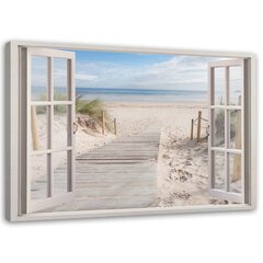 Печать холста, оконная дорожка к пляжу 79,99 цена и информация | Картины, живопись | kaup24.ee