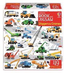 Usborne Book and Jigsaw Diggers and Cranes hind ja info | Väikelaste raamatud | kaup24.ee
