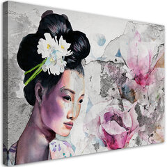 Seinapilt Geisha portree vanal seinal hind ja info | Seinapildid | kaup24.ee