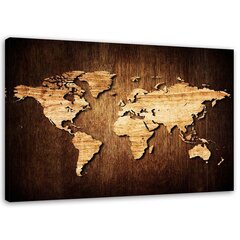 Seinapilt Maailmakaart puidul hind ja info | Seinapildid | kaup24.ee