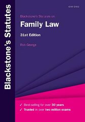 Blackstone's Statutes on Family Law 31st Revised edition цена и информация | Книги по экономике | kaup24.ee