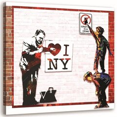 Seinapilt Banksy – ma armastan New Yorki цена и информация | Настенные деревянные декорации | kaup24.ee