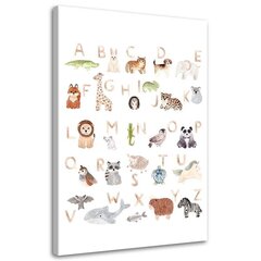 Seinapilt Tähestik loomadega цена и информация | Картины, живопись | kaup24.ee