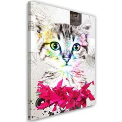 Seinapilt Abstraktne kass ja figuurid цена и информация | Картины, живопись | kaup24.ee