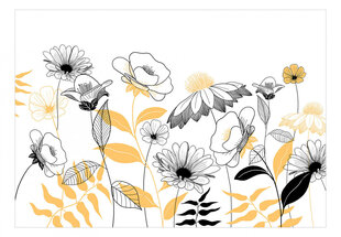 Фотообои с инструментом и клеем - Нарисованные цветы (третий вариант), 350x256 см цена и информация | Фотообои | kaup24.ee