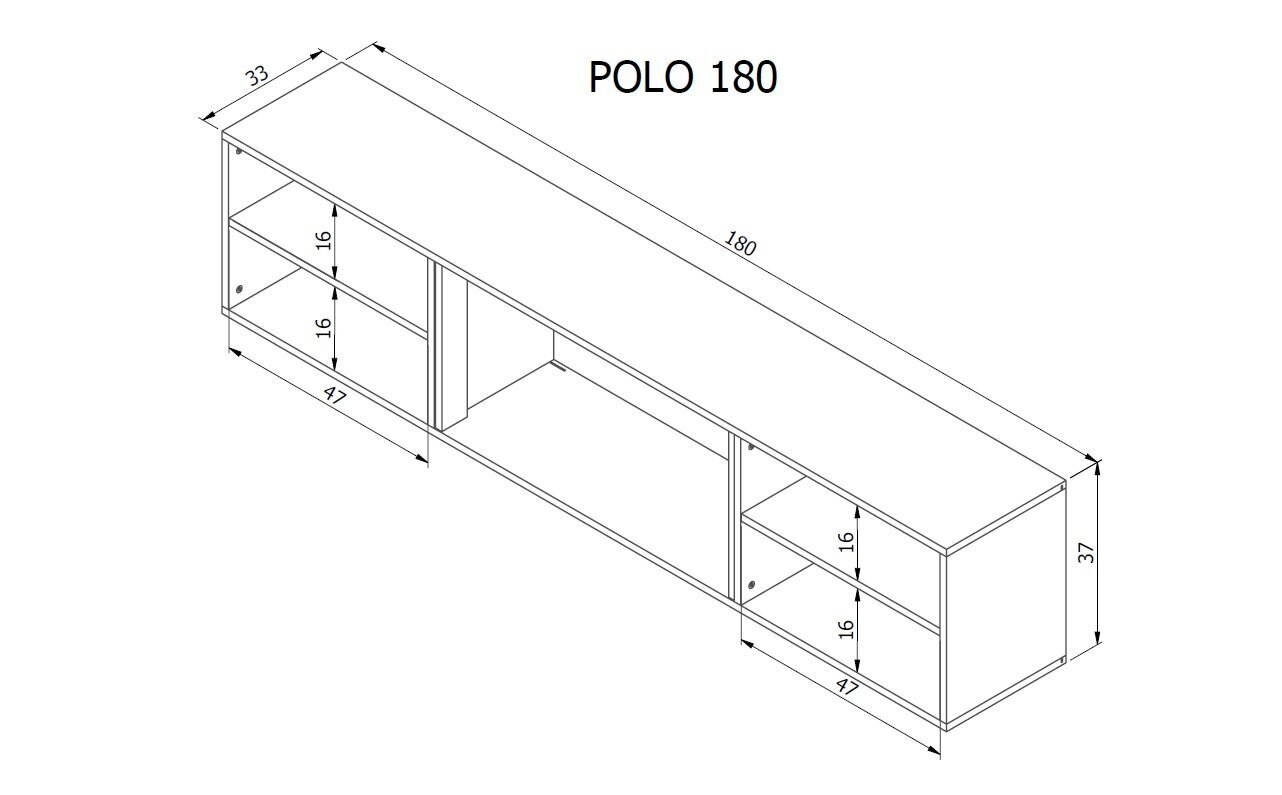 TV-alus Rollo, must hind ja info | TV alused | kaup24.ee