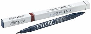 Kulmupliiats Eylure Defining & Shaping Ink 1 ml, 20 Mid Brown hind ja info | Kulmuvärvid, -pliiatsid | kaup24.ee