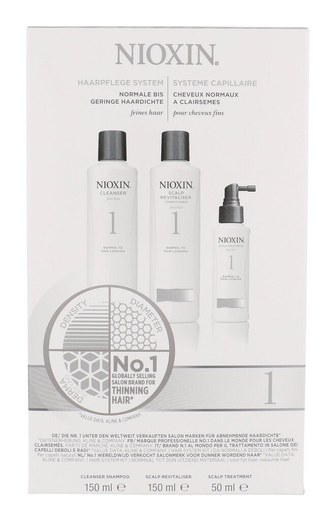 Juuksehoolduskomplekt Nioxin System 1: šampoon 150 ml + palsam 150 + seerum peanahale 50 ml цена и информация | Šampoonid | kaup24.ee