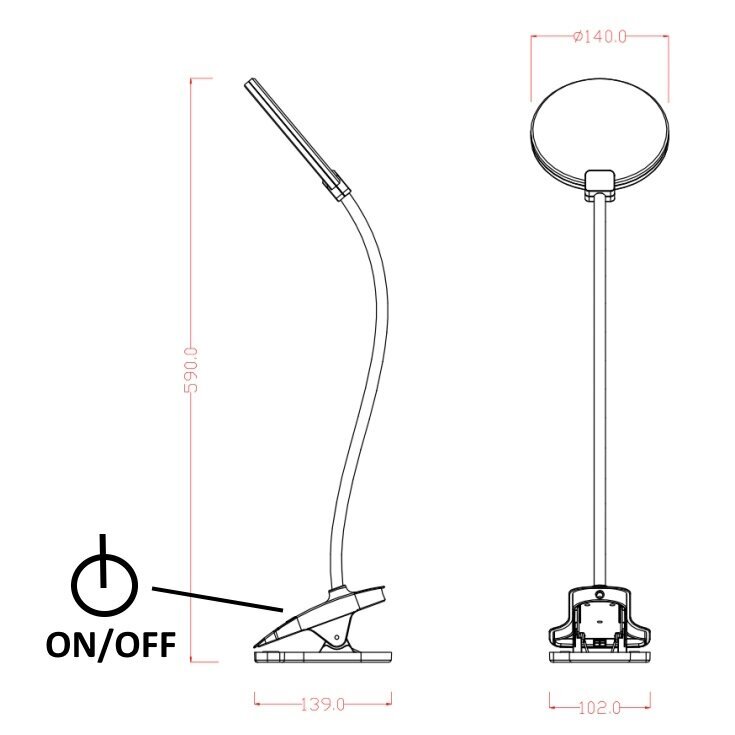 Klambriga LED-laualamp G.LUX GD-UNO-C white hind ja info | Laualambid | kaup24.ee