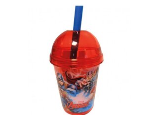 Disney детская бутылочка с соломкой Avengers Smoothie, 415 мл цена и информация | Стаканы, фужеры, кувшины | kaup24.ee