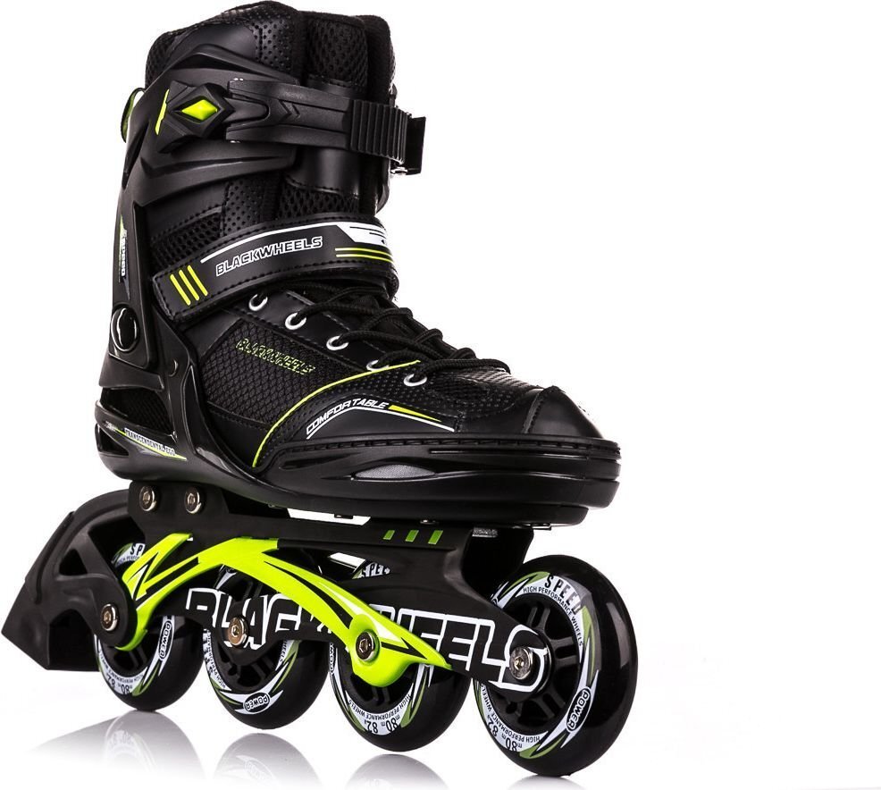 Rulluisud Blackwheels Slalom, must/roheline hind ja info | Rulluisud ja tarvikud | kaup24.ee