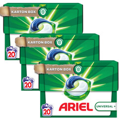 Ariel All in1 Universal + pesukapslid 60 tk, pappkarbis цена и информация | Средства для стирки | kaup24.ee