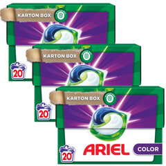 Ariel All-in-1 Color Pesukapslid 60 tk, pappakarbis hind ja info | Pesuvahendid | kaup24.ee