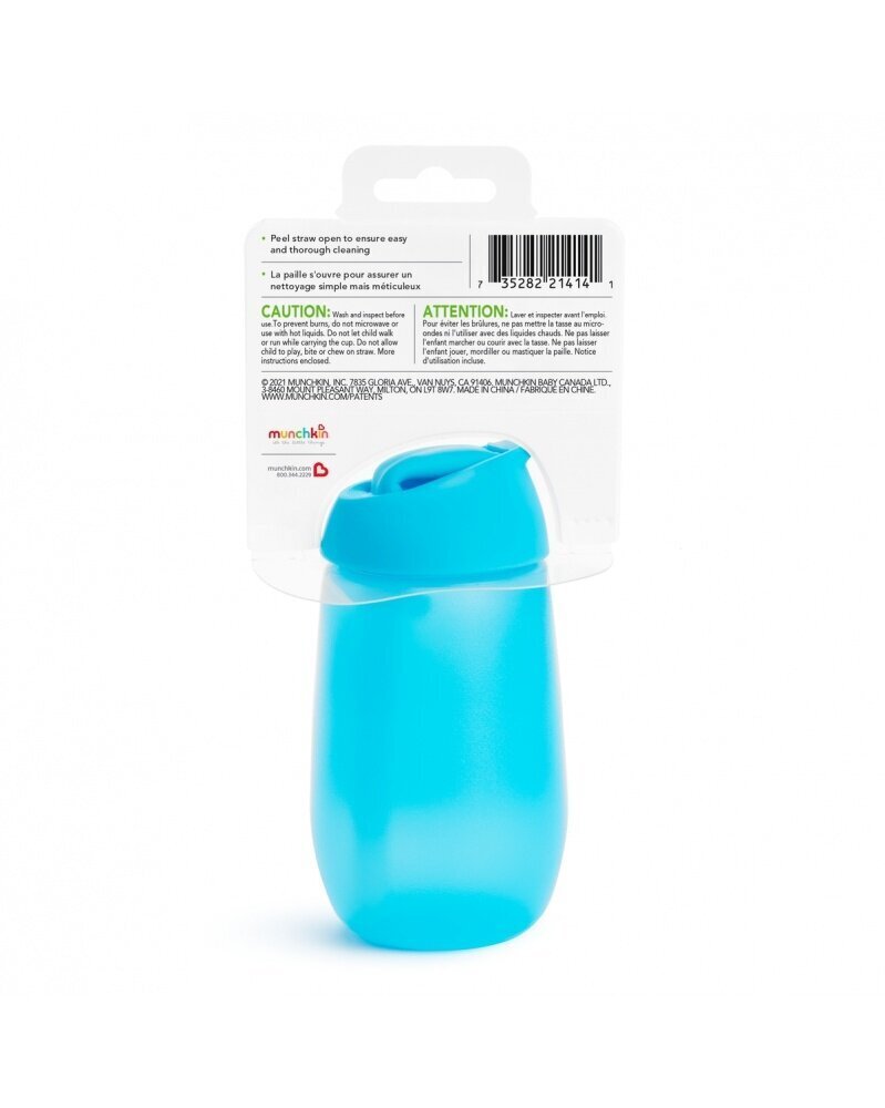 Pudel koos kõrrega Munchkin Simple Clean, 12 kuud +, sinine hind ja info | Lutipudelid ja aksessuaarid | kaup24.ee