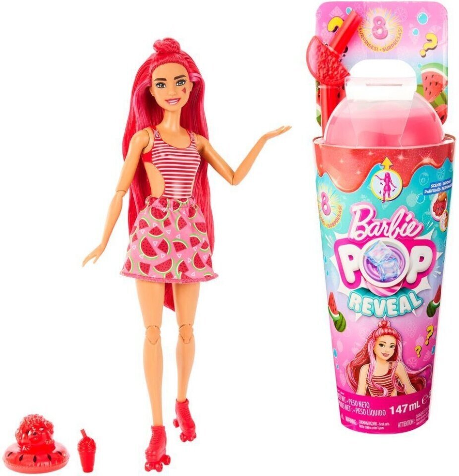 Barbie®️ Pop Reveal joogitopsis üllatusnukk - arbuus HNW43 hind ja info | Tüdrukute mänguasjad | kaup24.ee