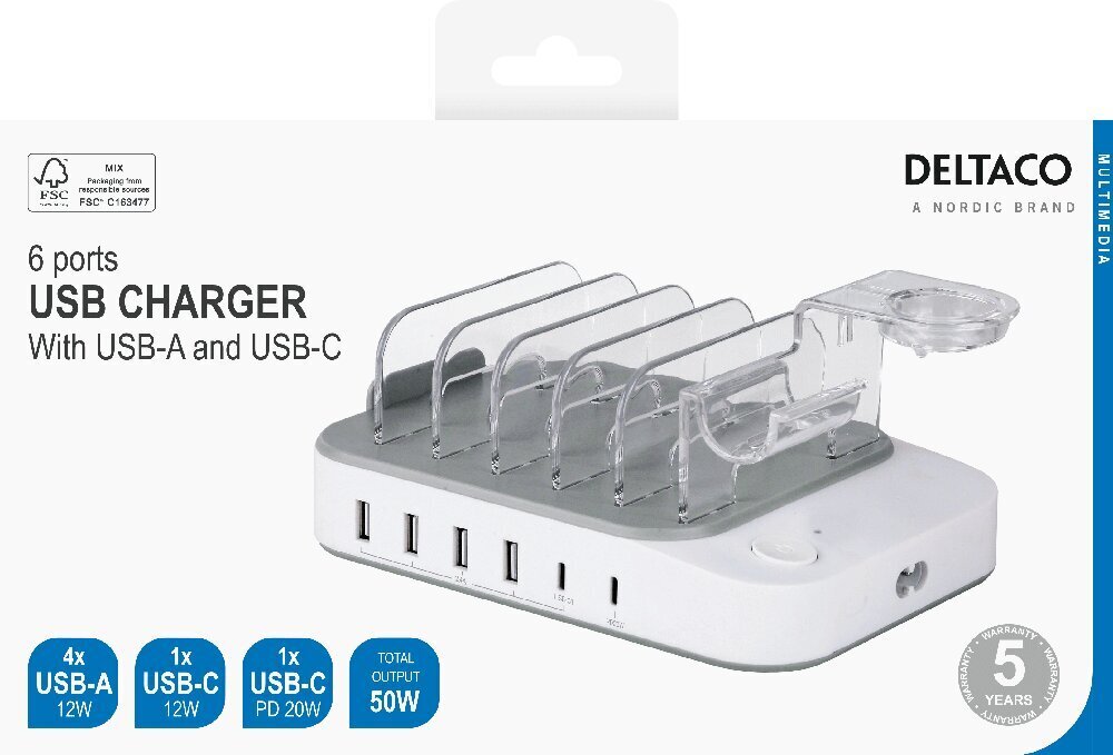 Deltaco DPS-0203 hind ja info | Mobiiltelefonide laadijad | kaup24.ee