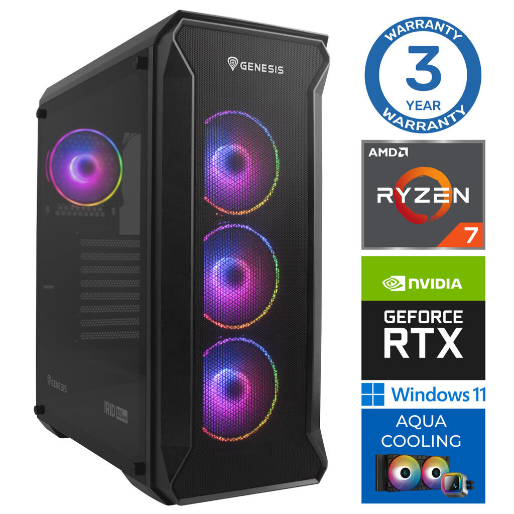 INTOP AQUA Ryzen 7 7700X 64GB DDR5 2TB SSD M.2 NVME+2TB RTX4070 12GB WIN11 цена и информация | Lauaarvutid | kaup24.ee