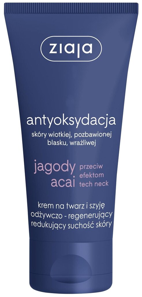 Niisutav näo- ja kaelakreem Ziaja Jagody Acai 50 ml hind ja info | Näokreemid | kaup24.ee