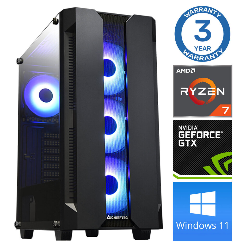 INTOP Ryzen 7 5700X 32GB 1TB SSD M.2 NVME+2TB GTX1650 4GB WIN11Pro hind ja info | Lauaarvutid | kaup24.ee