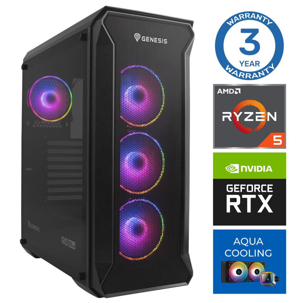 INTOP AQUA Ryzen 5 7600X 32GB DDR5 500SSD M.2 NVME RTX4070 12GB no-OS цена и информация | Lauaarvutid | kaup24.ee