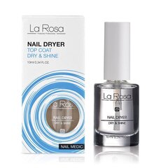 La Rosa Quick Drying TOP COAT, 10 ml цена и информация | Лаки для ногтей, укрепители для ногтей | kaup24.ee