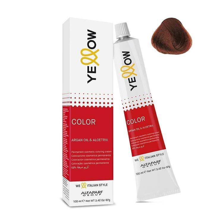 Juuksevärv Alfaparf Yellow Permanent Coloring Cream nr. 7.45 Keskmine vask-mahagonblond, 100 ml hind ja info | Juuksevärvid | kaup24.ee