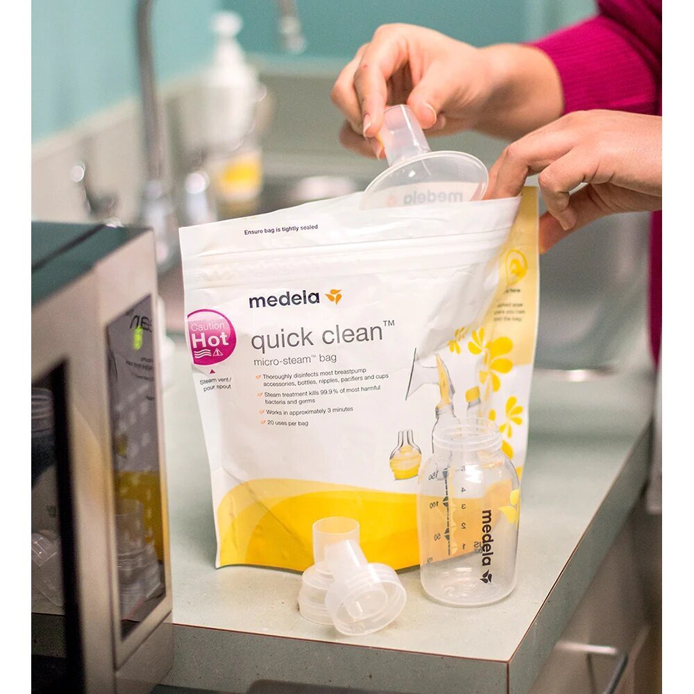 Steriliseerimiskotid Medela Quick Clean, 5 tk. hind ja info | Lutipudelite soojendajad ja sterilisaatorid | kaup24.ee