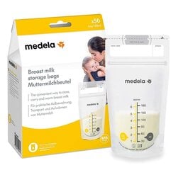 Пакеты для хранения молока Medela, 50 шт. цена и информация | Детская посуда, контейнеры для молока и еды | kaup24.ee