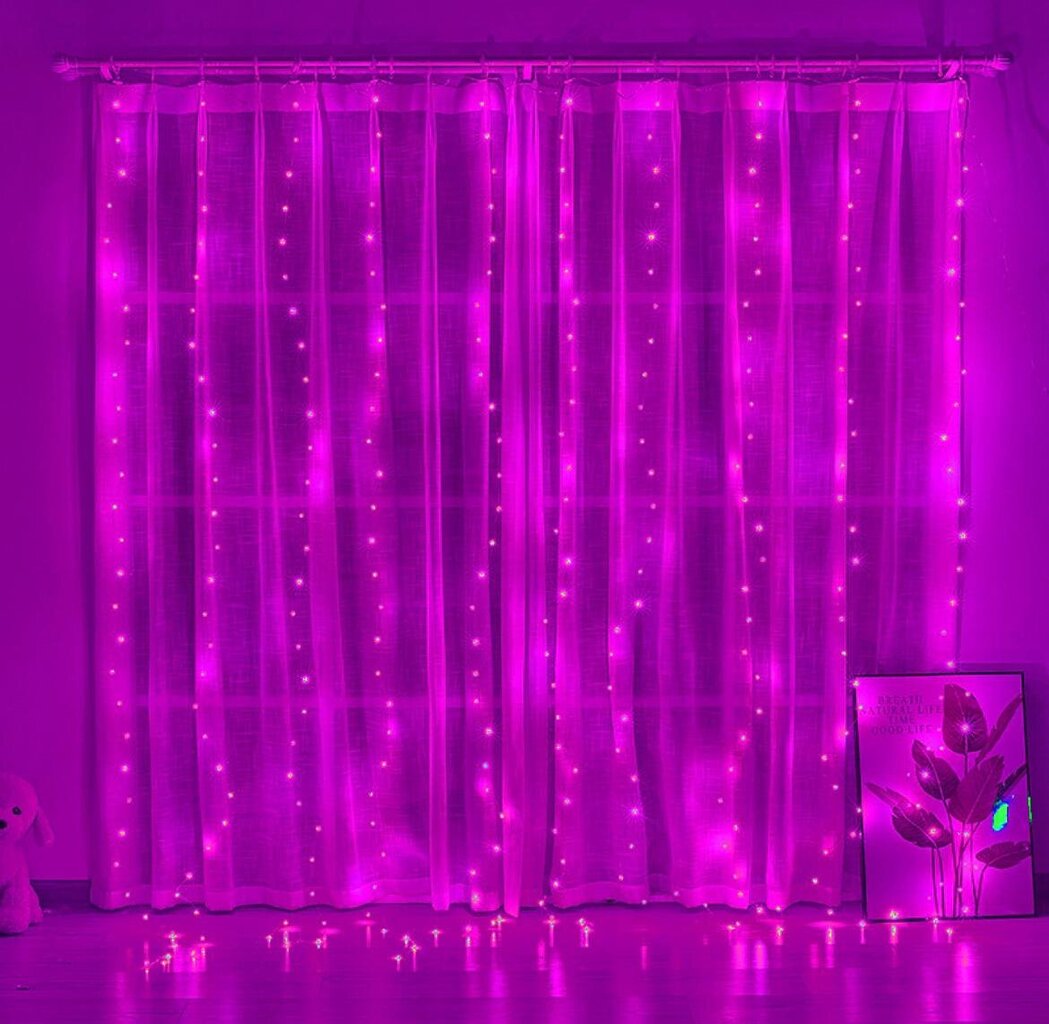 LED kardinad girland 10 m, roosat värvi hind ja info | LED ribad | kaup24.ee