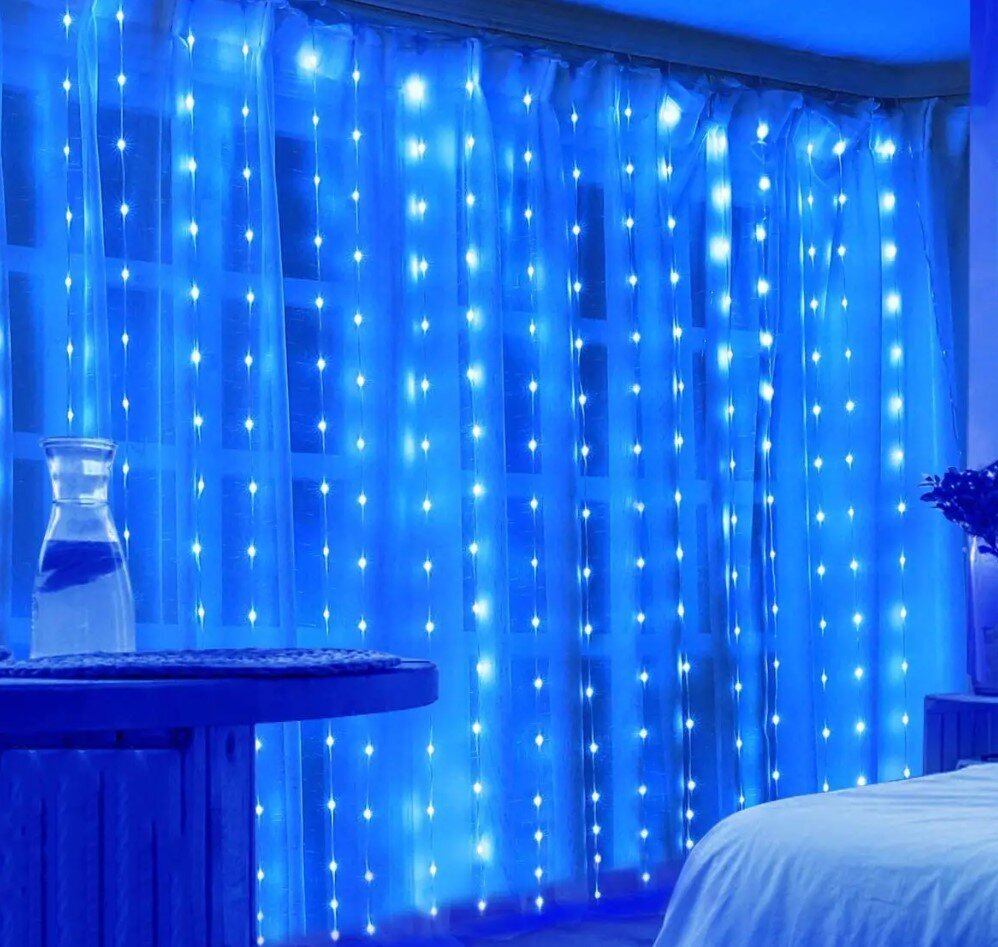 LED kardinad girland 10 m, sinine värv hind ja info | LED ribad | kaup24.ee