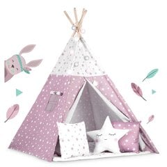 Детская палатка-типи с подсветкой в виде звезд, розовая цена и информация | Детские игровые домики | kaup24.ee