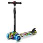 Ricokids Piko kolmerattaline roller, must värviliste mustritega цена и информация | Tõukerattad | kaup24.ee