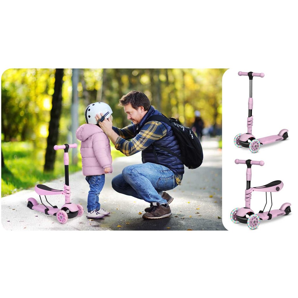 Ricokids Cubi kolmerattaline roller, roosa hind ja info | Tõukerattad | kaup24.ee